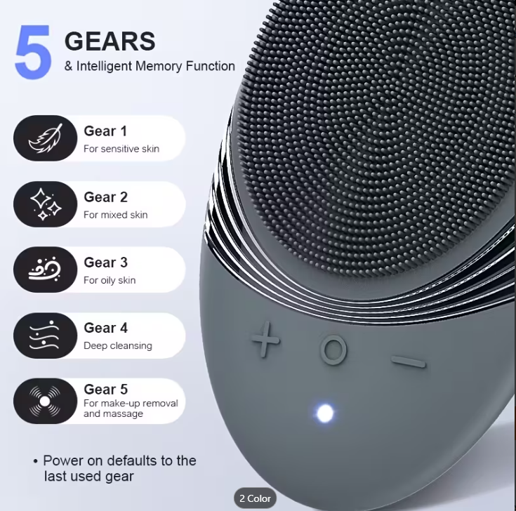 Portable Silicone Facial Cleansing Brush (Rechargeable)